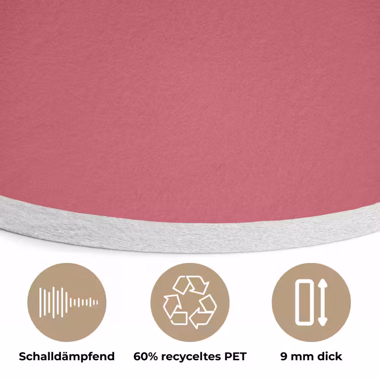 Bold - Berry - Rood Akoestische PET Vilt - Rond klein 838 -closeup_DE