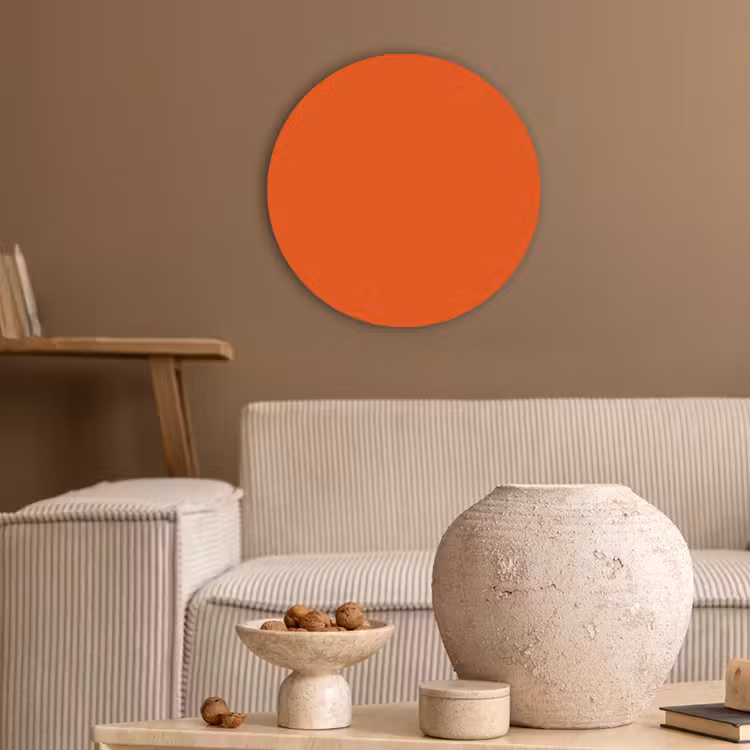 Fiery - Tangerine - Oranje Akoestische PET Vilt - Rond klein 838 -sfeer1