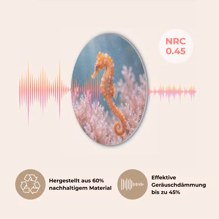 Vis - Koraal - Oceaan - Macro - Oranje Akoestische PET Vilt - Rond klein -USP_DE