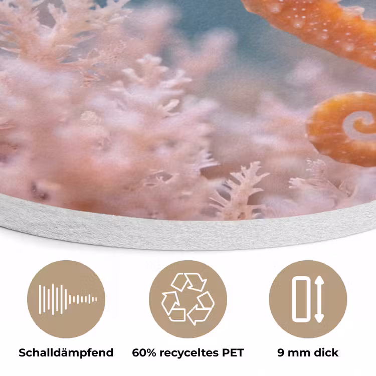 Vis - Koraal - Oceaan - Macro - Oranje Akoestische PET Vilt - Rond klein -closeup_DE