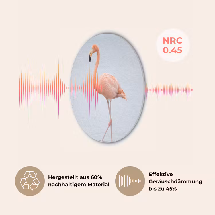 Flamingo - Zee - Roze Akoestische PET Vilt - Rond klein -USP_DE