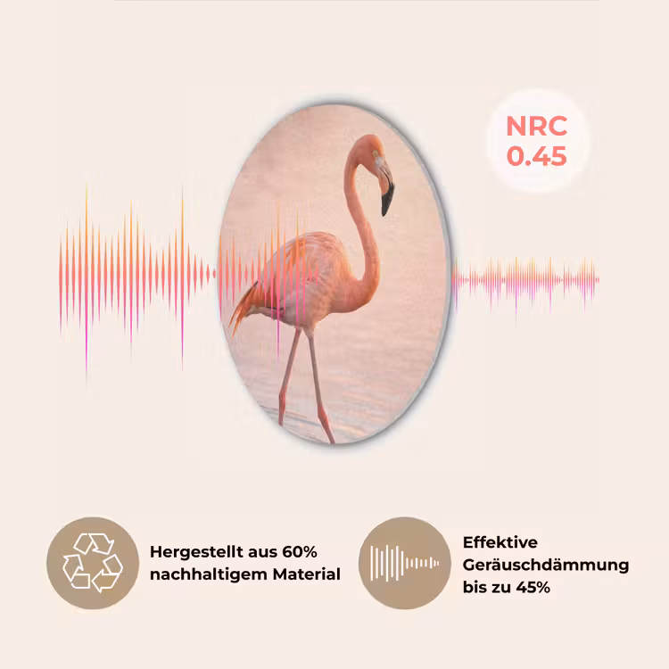 Flamingo - Water - Roze Akoestische PET Vilt - Rond klein -USP_DE