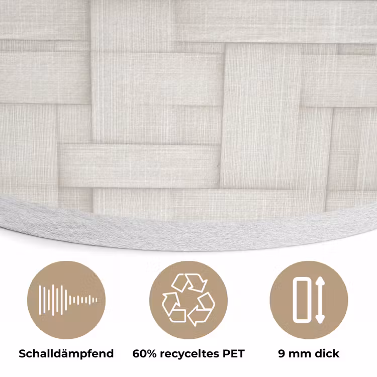 Vlechtwerk - Banen - Beige Akoestische PET Vilt - Rond klein 838 -closeup_DE