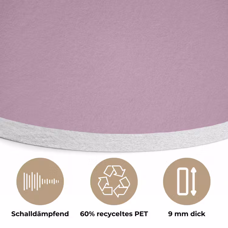 Lilac - Paars - Mauve Akoestische PET Vilt - Rond klein 838 -closeup_DE