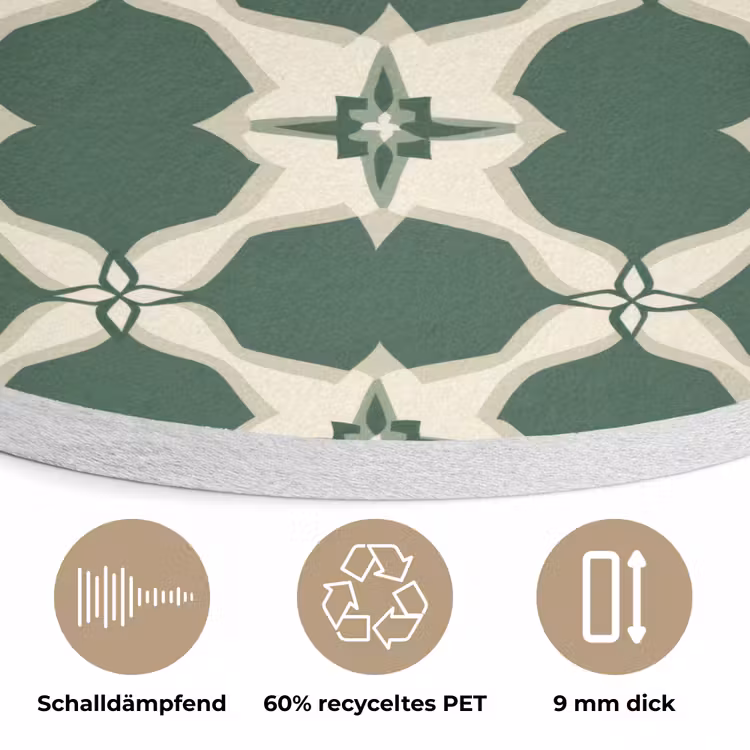 Tegel - Klassiek - Groen Akoestische PET Vilt - Rond klein 838 -closeup_DE