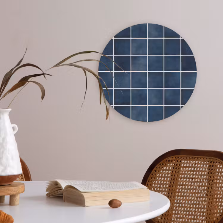 Tegel - Modern - Blauw Akoestische PET Vilt - Rond klein 838 -sfeer3