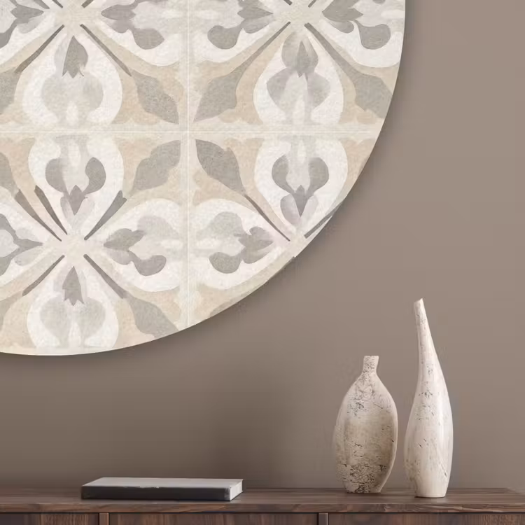 Tegel - Motief - Beige Akoestische PET Vilt - Rond klein 838 -sfeer5_closeup
