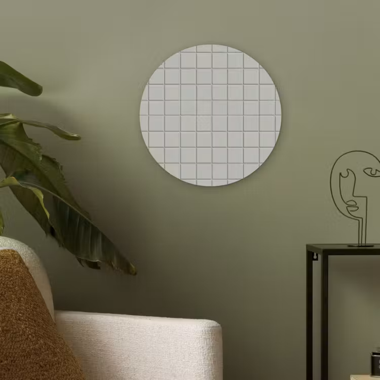 Tegel - Patroon - Lichtgroen Akoestische PET Vilt - Rond klein 838 -sfeer2