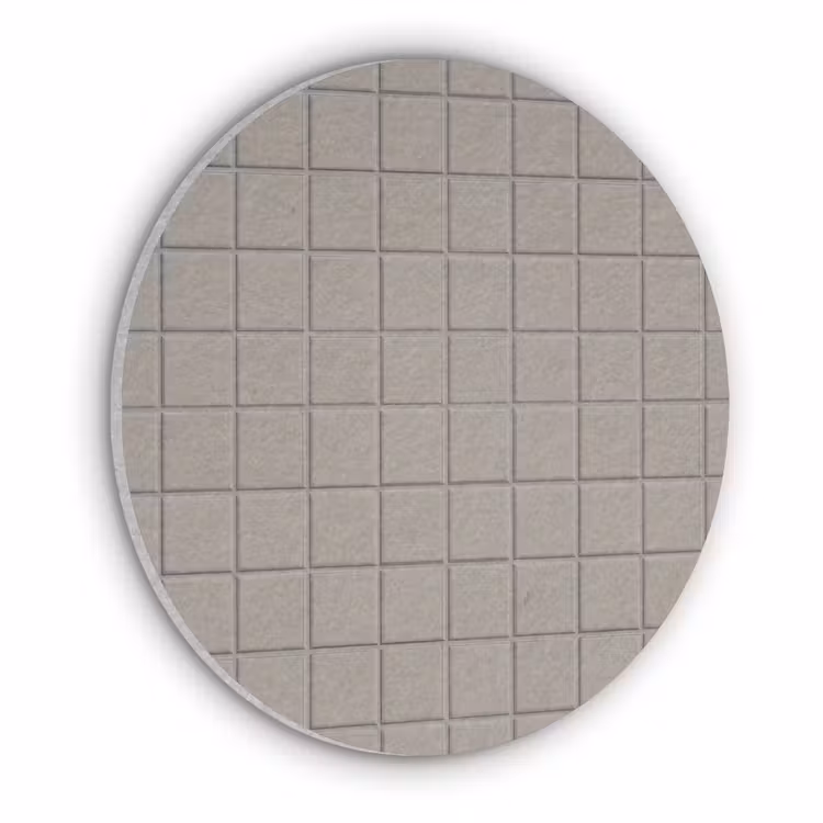 Tegel - Patroon Kiezel - Grijs Akoestische PET Vilt - Rond klein 838 -3d