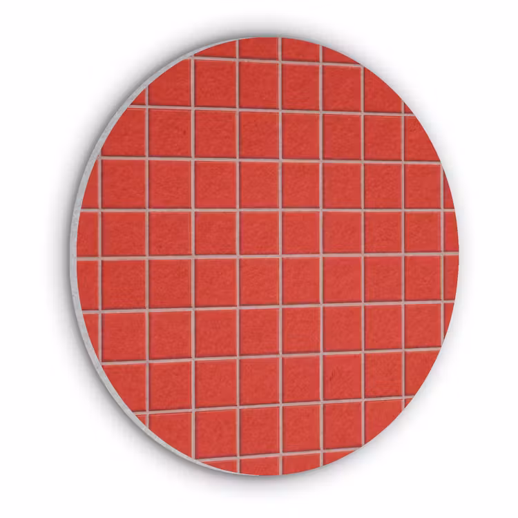 Tegel - Patroon - Kersen - Rood Akoestische PET Vilt - Rond klein 838 -3d
