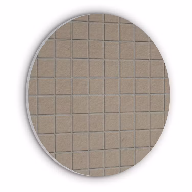 Tegel - Patroon - Taupe Akoestische PET Vilt - Rond klein 838 -3d