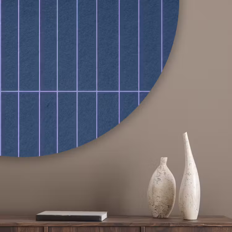 Tegels - Langwerpig - Blauw Akoestische PET Vilt - Rond klein 838 -sfeer5_closeup