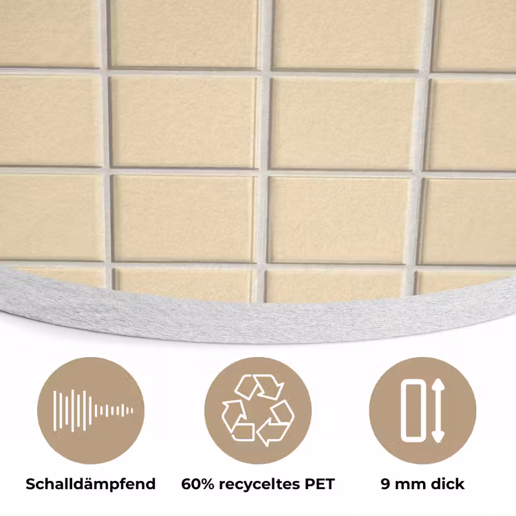 Tegels - Patroon - Crème Akoestische PET Vilt - Rond klein 838 -closeup_DE