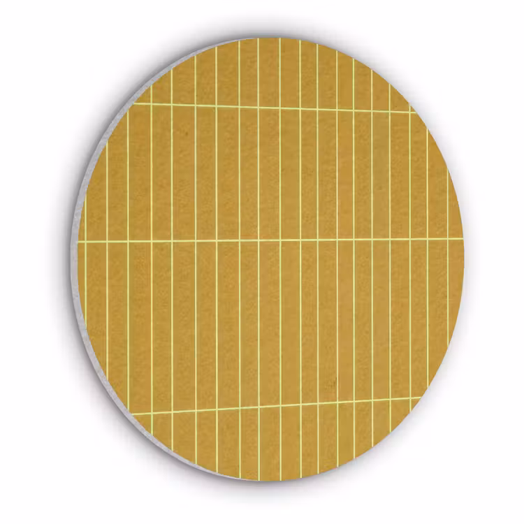 Tegels - Verticaal - Mosterdgeel Akoestische PET Vilt - Rond klein 838 -3d