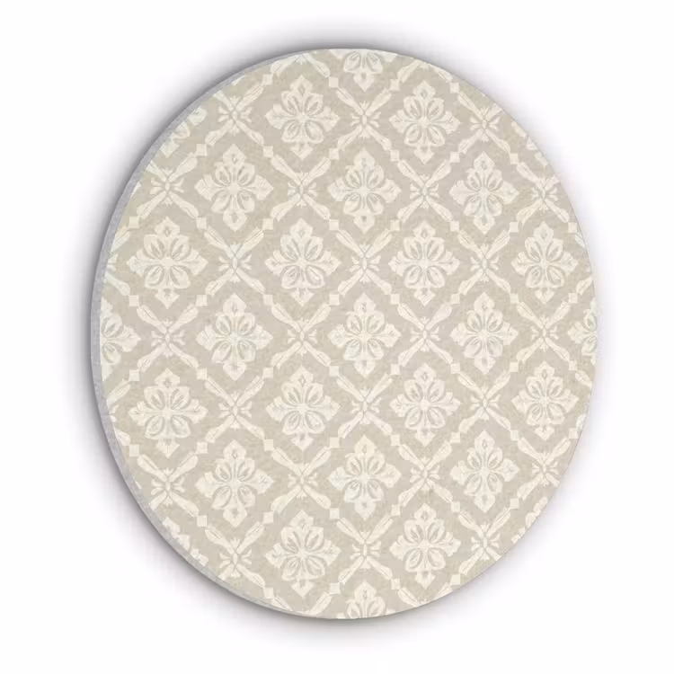Floraal - Ornament - Beige Akoestische PET Vilt - Rond klein 838 -3d