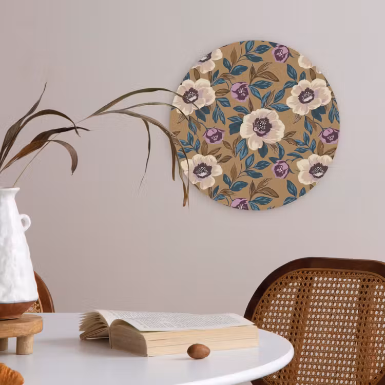 Floraal - Stilleven - Kleurrijk Akoestische PET Vilt - Rond klein 838 -sfeer3