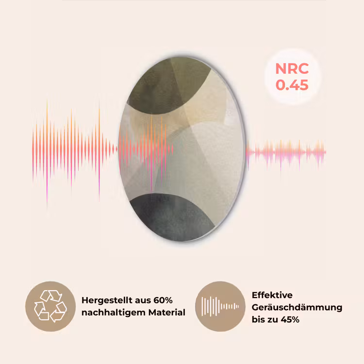 Vlakken - Abstract - Beige - Cirkels Akoestische PET Vilt - Rond klein -USP_DE