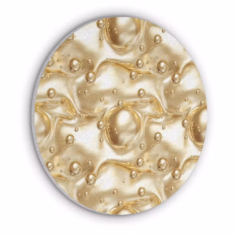 Vloeibaar - Druppels - Goud Akoestische PET Vilt - Rond klein 838 -3d