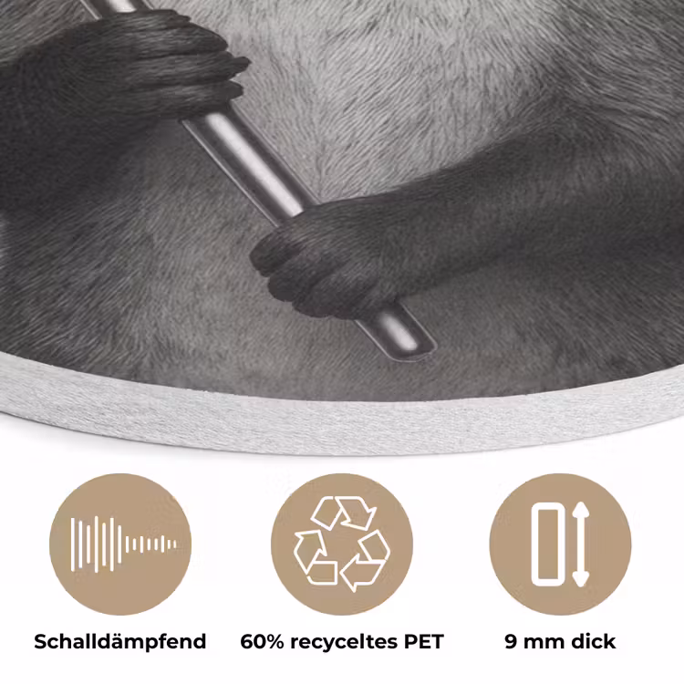 Vos - WC-ontstopper - Zwart - Wit Akoestische PET Vilt - Rond klein -closeup_DE