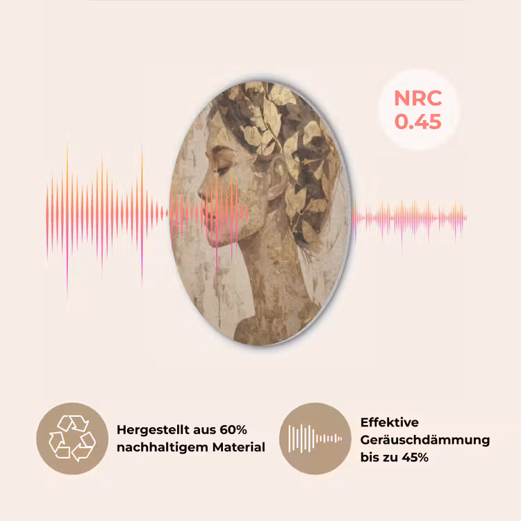 Vrouw - Goud - Abstract - Textuur Akoestische PET Vilt - Rond klein -USP_DE