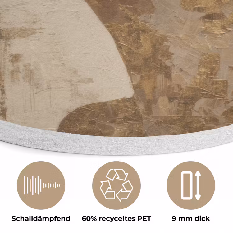 Vrouw - Goud - Abstract - Textuur Akoestische PET Vilt - Rond klein -closeup_DE