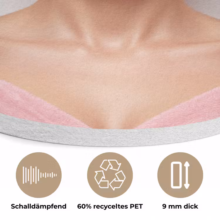 Vrouw - Roze - Wijn - Zonnebril Akoestische PET Vilt - Rond klein -closeup_DE