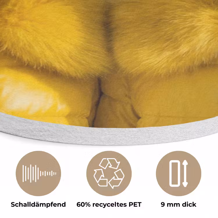Vrouwen - Bananen - Geel Akoestische PET Vilt - Rond klein -closeup_DE