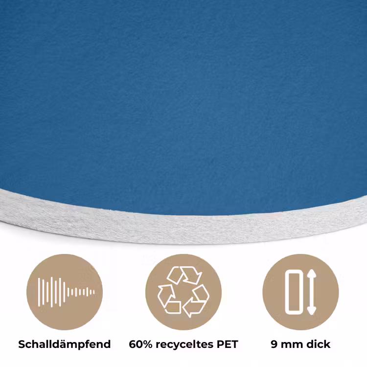 Free - Groove - Blauw Akoestische PET Vilt - Rond klein 838 -closeup_DE
