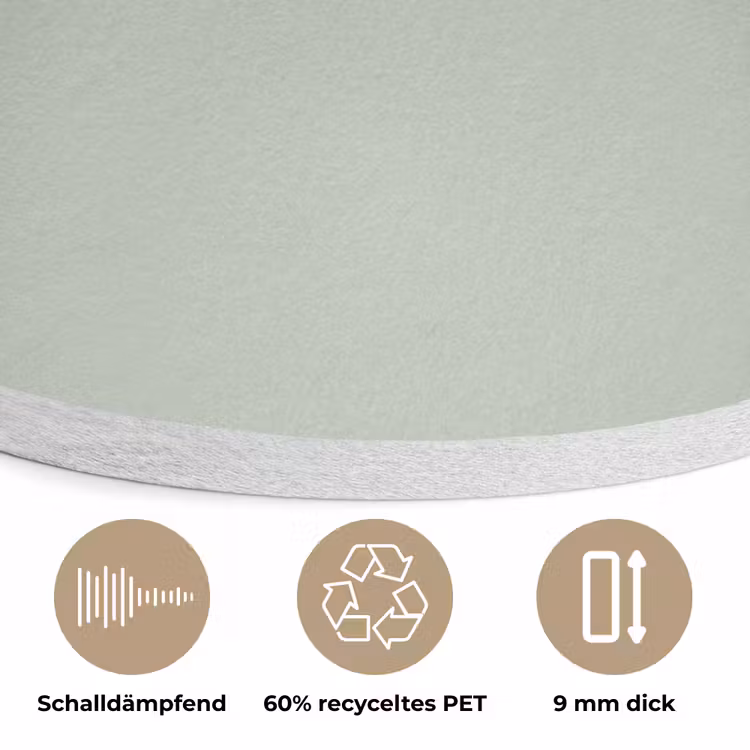 Frosted - Mint - Groen Akoestische PET Vilt - Rond klein 838 -closeup_DE