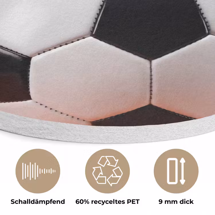 Voetbal - Verf - Sport - Oranje Akoestische PET Vilt - Rond klein -closeup_DE