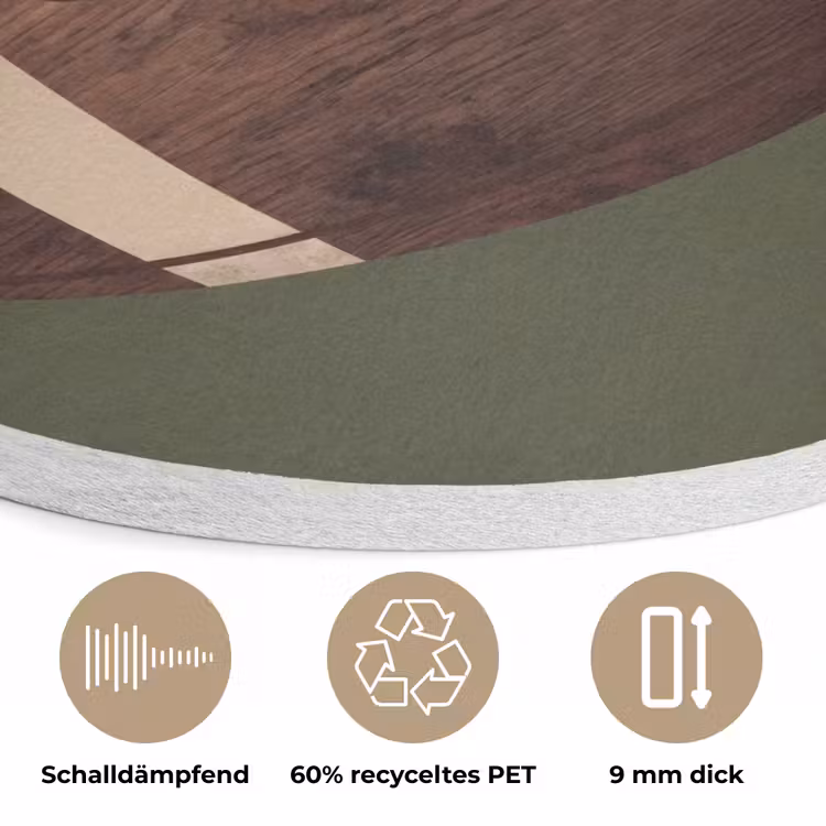 Football - Hout - Sport - Groen Akoestische PET Vilt - Rond klein -closeup_DE