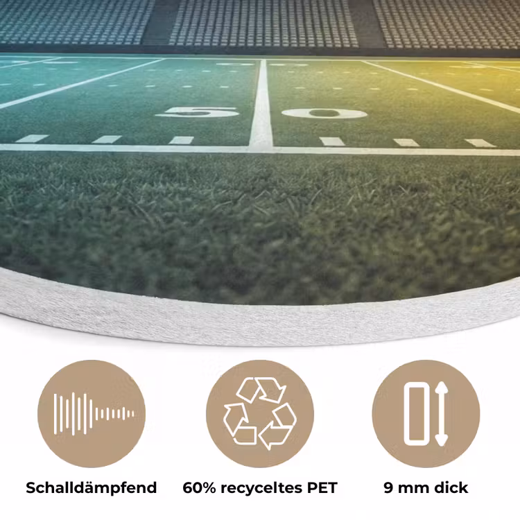 Voetbal - Stadion - Nacht - Modern Akoestische PET Vilt - Rond klein -closeup_DE