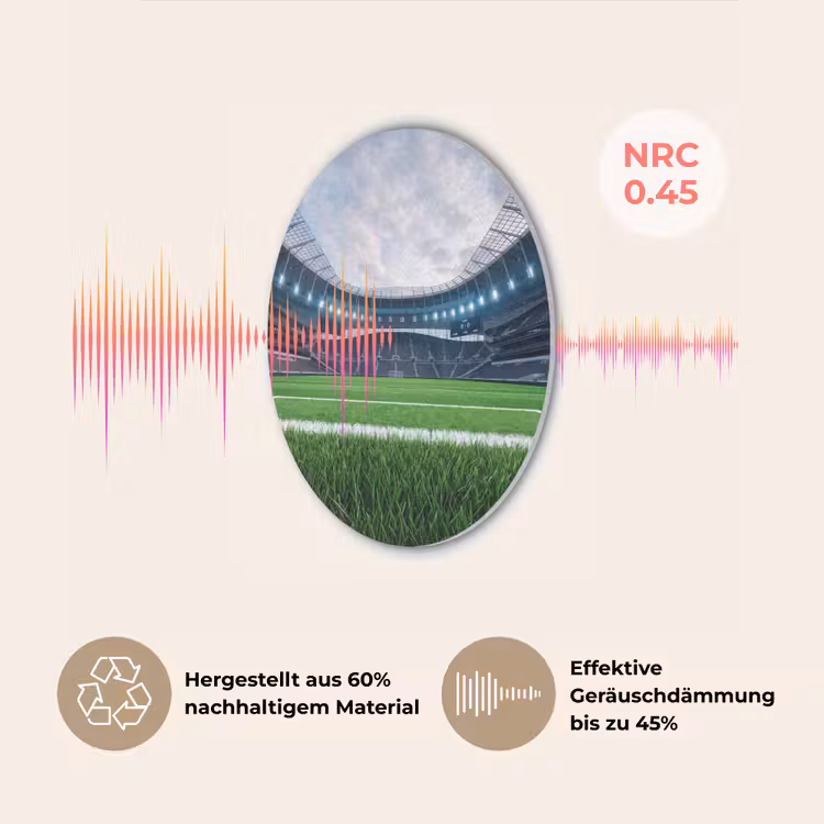 Voetbal - Stadion - Sport - Groen Akoestische PET Vilt - Rond klein -USP_DE
