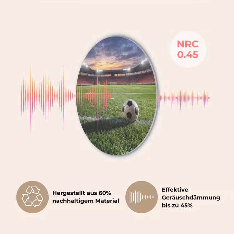 Voetbal - Stadion - Sport - Groen Akoestische PET Vilt - Rond klein -USP_DE