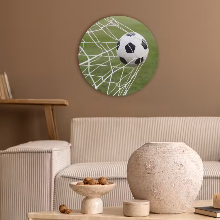 Voetbal - Goal - Net - Sport Akoestische PET Vilt - Rond klein -sfeer1