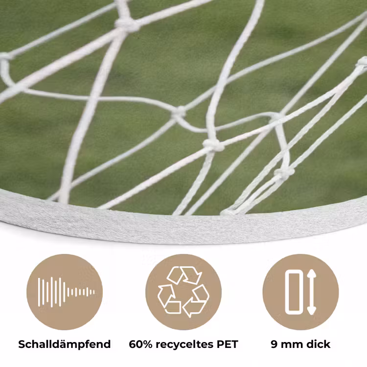 Voetbal - Goal - Net - Sport Akoestische PET Vilt - Rond klein -closeup_DE