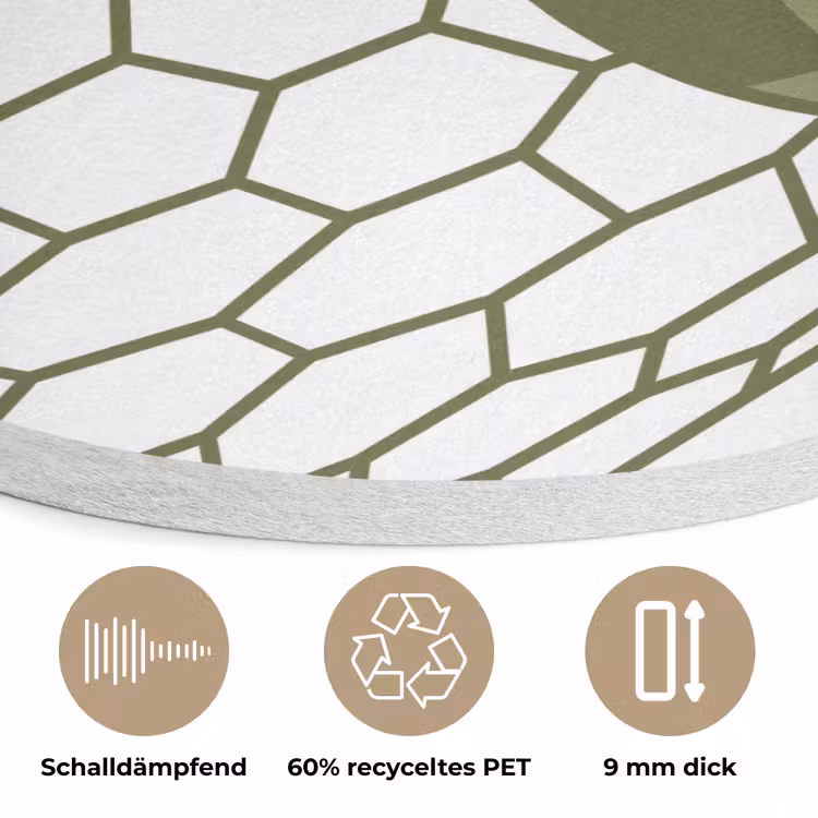 Voetbal - Goal - Sport - Groen Akoestische PET Vilt - Rond klein -closeup_DE
