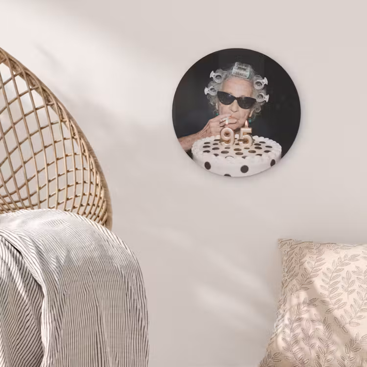 Verjaardag - Krulspeld - Oma Akoestische PET Vilt - Rond klein -sfeer4