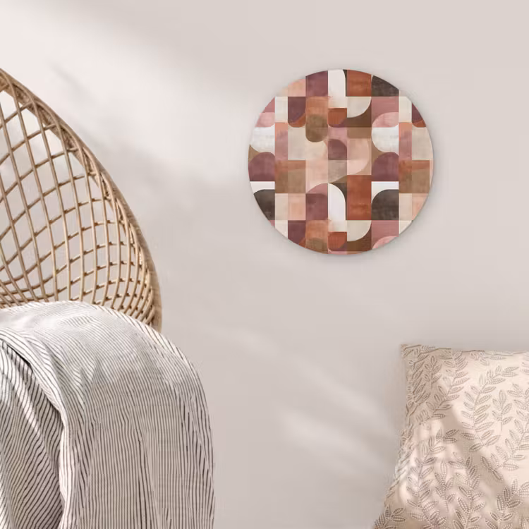 Geometrie - Modern - Retro Akoestische PET Vilt - Rond klein 838 -sfeer4