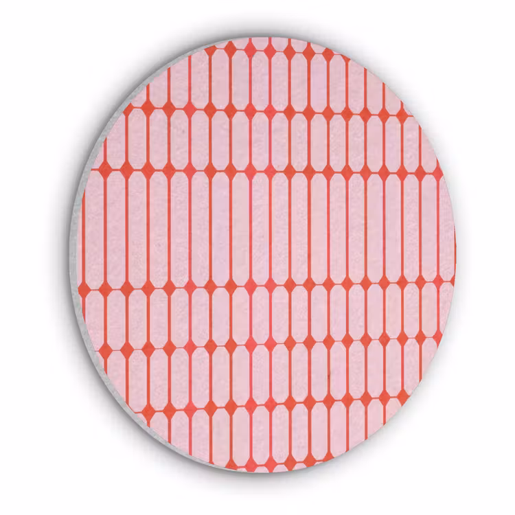 Geometrisch - Minimalistisch - Rood - Roze Akoestische PET Vilt - Rond klein 838 -3d