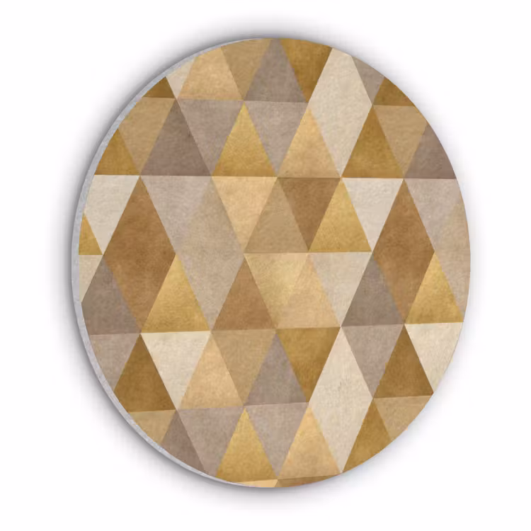 Geometrisch - Driehoek - Goud Akoestische PET Vilt - Rond klein 838 -3d