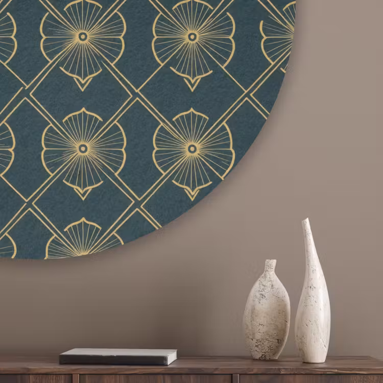 Geometrisch - Elegant - Groen Akoestische PET Vilt - Rond klein 838 -sfeer5_closeup