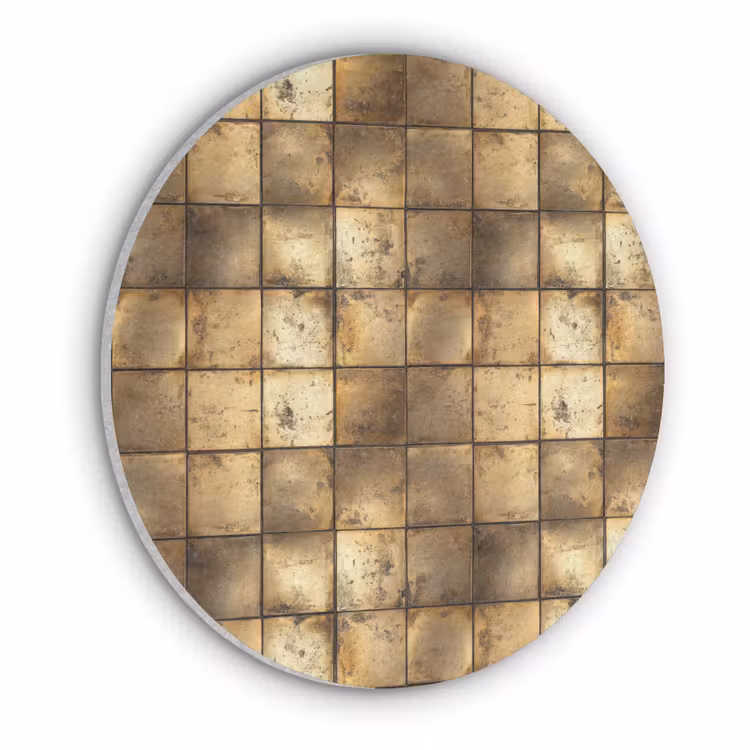 Geometrisch - Tegels - Goud Akoestische PET Vilt - Rond klein 838 -3d
