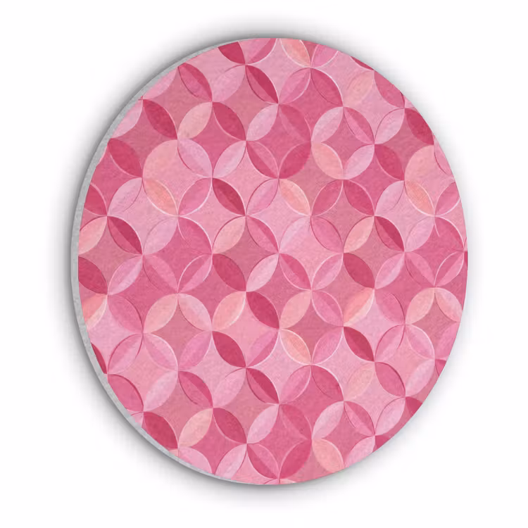 Geometrisch - Mozaïek - Modern - Roze Akoestische PET Vilt - Rond klein 838 -3d