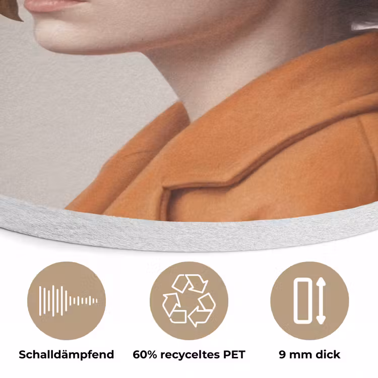 Gezicht - Boeket - Kleurrijk Akoestische PET Vilt - Rond klein -closeup_DE