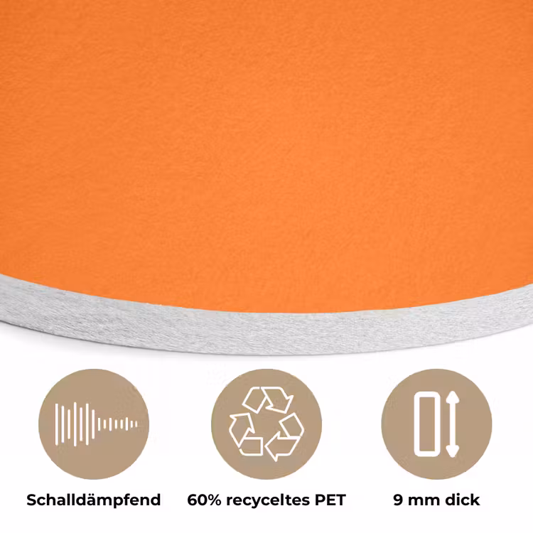 Spiced - Pumpkin - Oranje Akoestische PET Vilt - Rond klein 838 -closeup_DE