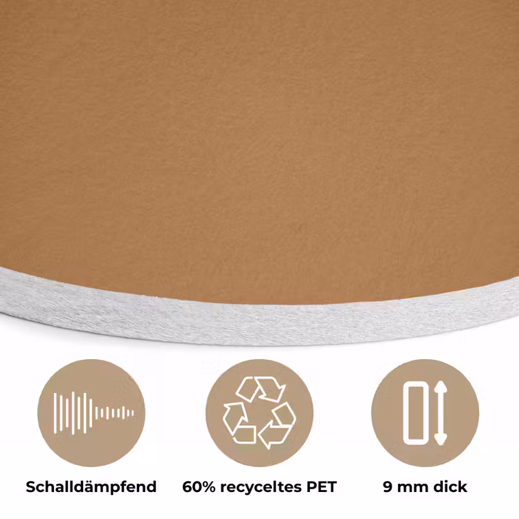 Spiced - Cinnamon - Bruin Akoestische PET Vilt - Rond klein 838 -closeup_DE