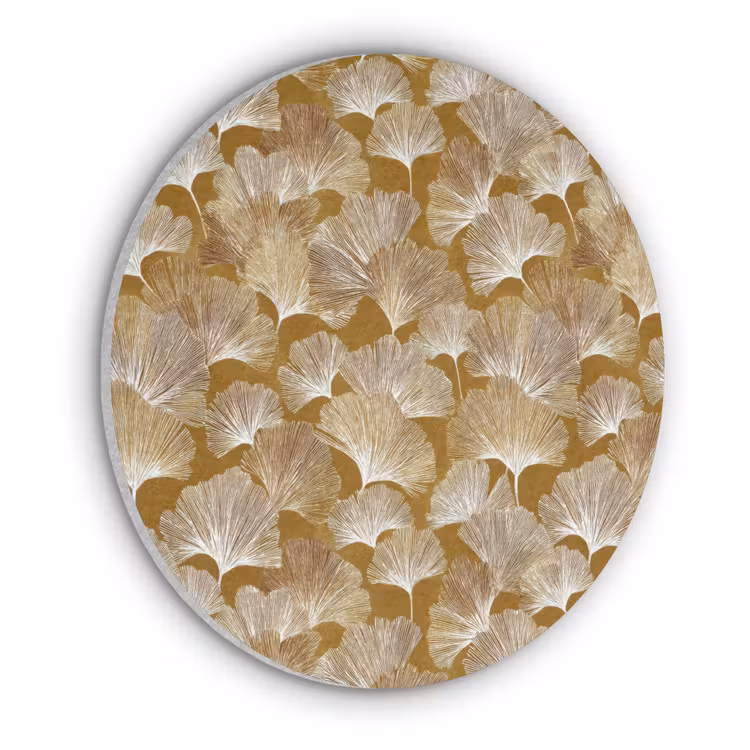 Ginkgo - Bladeren - Goud Akoestische PET Vilt - Rond klein 838 -3d