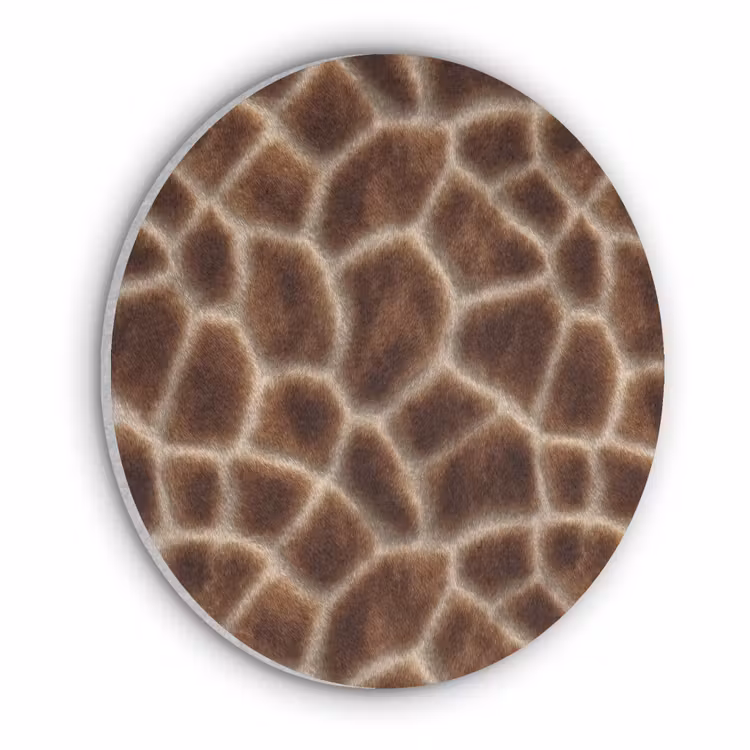 Giraf - Bruin - Vacht Akoestische PET Vilt - Rond klein 838 -3d