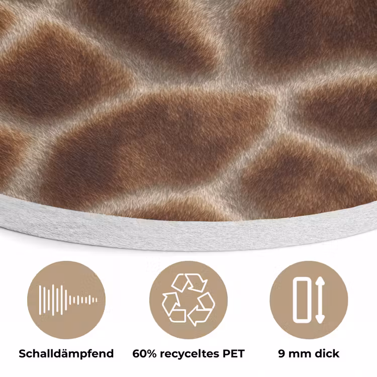 Giraf - Bruin - Vacht Akoestische PET Vilt - Rond klein 838 -closeup_DE